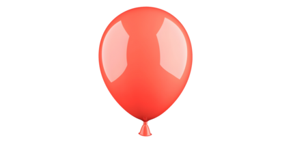 A highly reflective metallic red foil balloon shaped like the number 1 floating against a plain white background with a smooth 3D effect