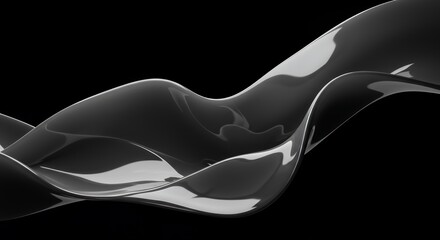 Abstract Gray Wave Form on Black Background