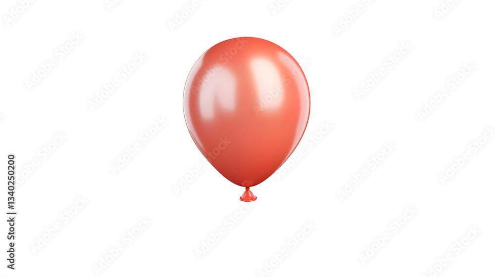 Poster a 3d rendered image of a red inflatable balloon with a smooth glossy and polished surface floating a