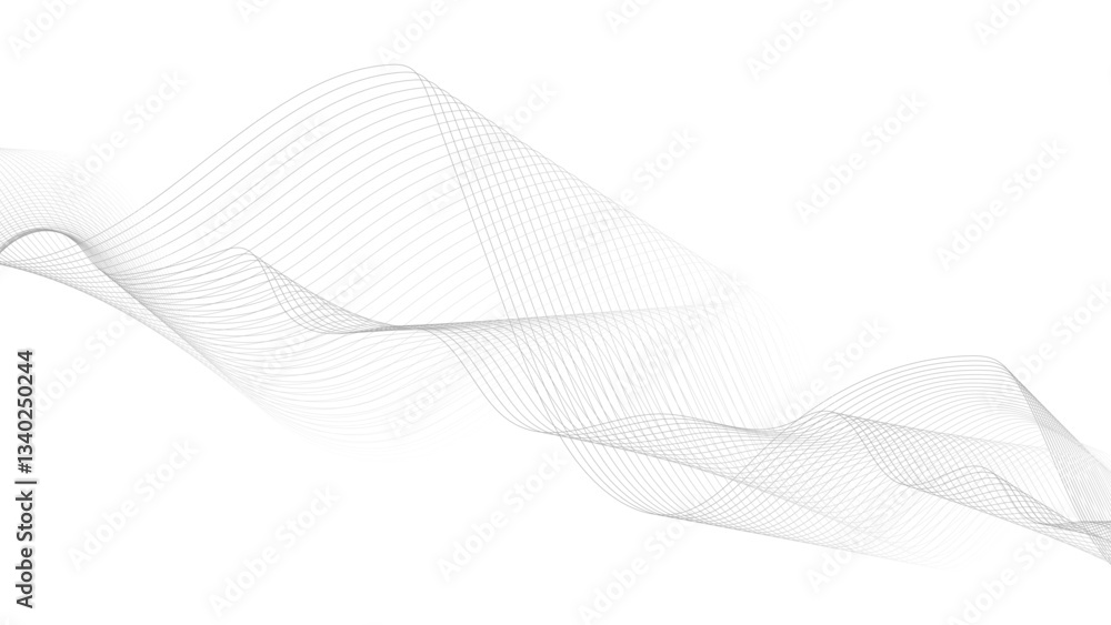 Poster abstract black wave lines on white background. dynamic wave pattern modern, abstract wave element fo
