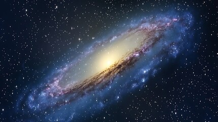 Fototapeta premium A beautiful and majestic galaxy with many stars in the cosmos