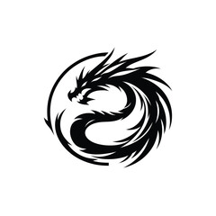 dragon's edge silhouette vector clip art logo design