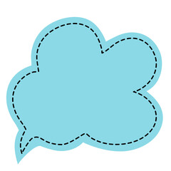 Colorful Speech Bubble with Dashed Cut Line