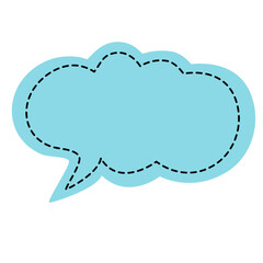 Colorful Speech Bubble with Dashed Cut Line