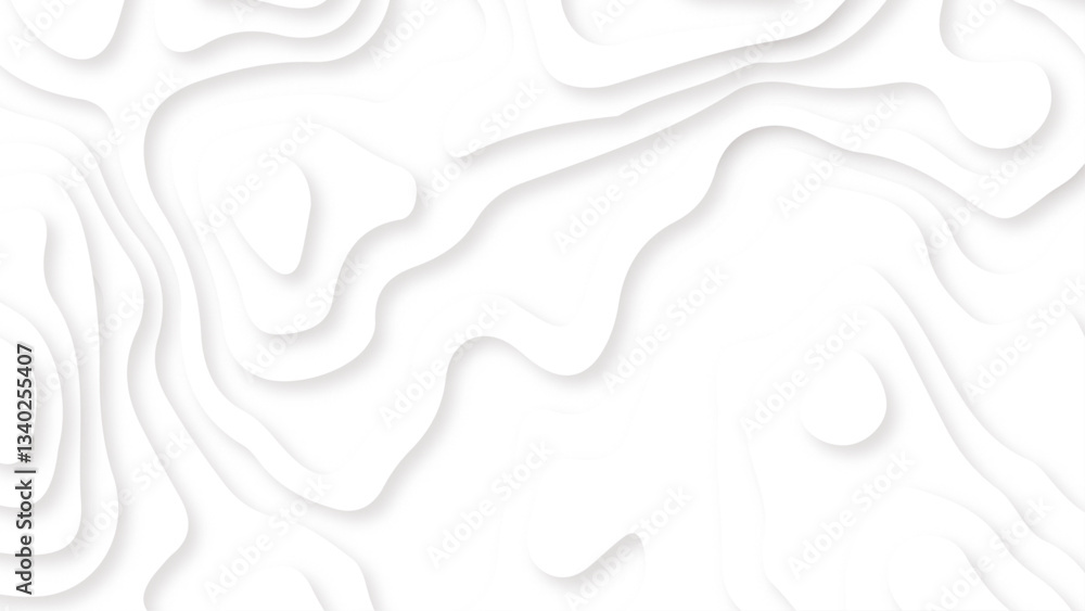 Aufkleber white abstract paper carve template background. style abstract white background with curved wavy lay