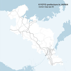 Fototapeta premium 日本の京都府のシンプルなロードマップ