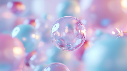 Soft Pastel Pink and Blue Glowing Dreamlike Circles