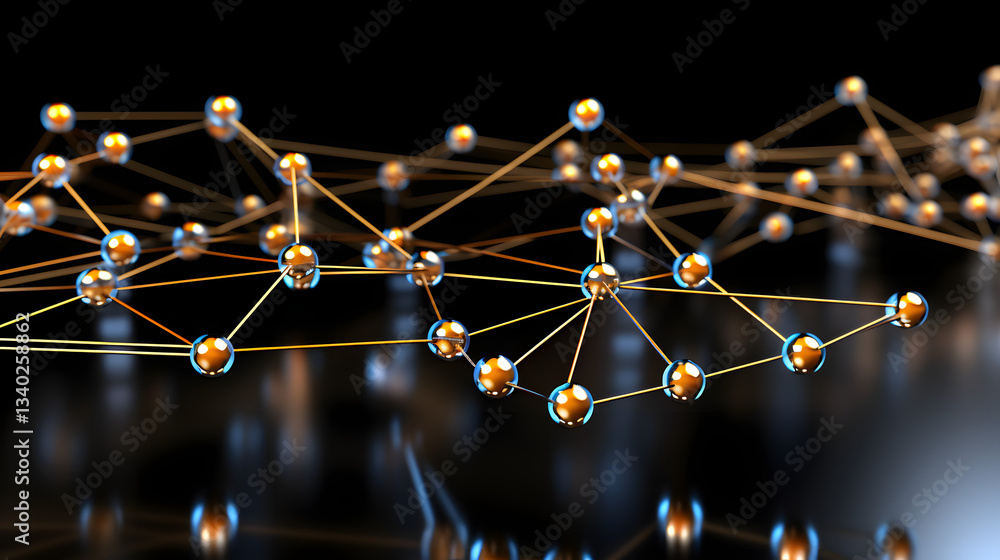 Poster a detailed conceptual sketch of molecular network representing dark matter interactions in a scienti