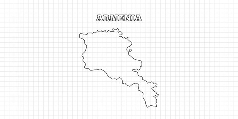 Armenia map travel with outline simple drawing version Illustration