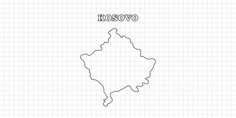 Kosovo map travel with outline simple drawing version Illustration