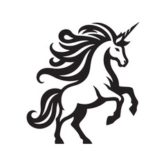 unicorn vector silhouette line art illustration