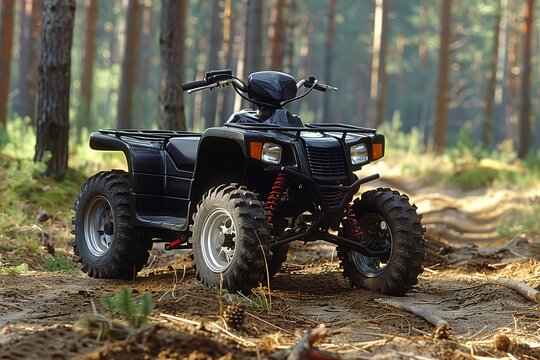 All terrain vehicle isolated on a clean white background for clear visibility and focus