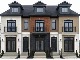 Fototapeta premium Elegant Townhouse Exterior 3D Illustration