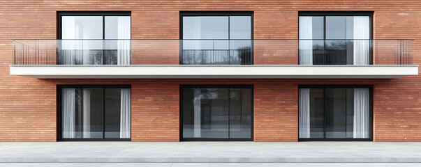 Fototapeta premium Modern Brick Building Exterior 3D Illustration