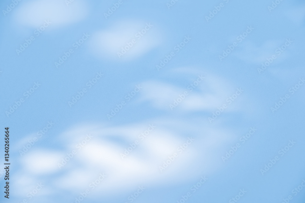 Poster Wall interior background, studio and backdrops show products. with soft light shadow from window color blue and white. background for text insertion and presentation of product