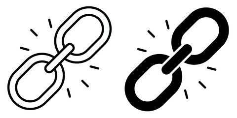 Link file editable stroke outline icon isolated on white background flat vector illustration, black outline, Pixel perfect