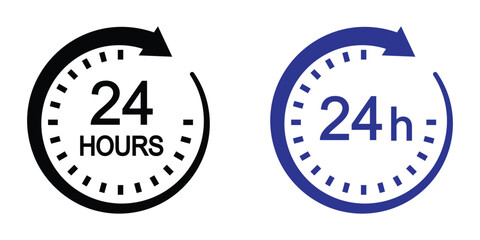 24 hours support vector icon. 24 hours service icon. 24 hours sign. 24 hours support and service icon for mobile app, ui and website. 24 hour banner sign. vector illustration on transparent background