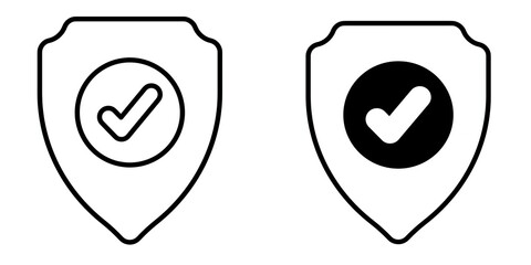 Secure editable stroke outline icon isolated on white background flat vector illustration, black outline, Pixel perfect
