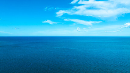 Panorama of cloud clear sky background for summer vacation concept at ocean and summer sea water with sunlight of beautiful cloudy   © Photo Sesaon