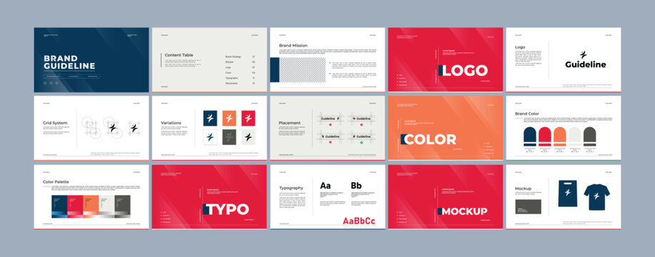 Complete Brand Identity Guidelines Template, Professional Logo Presentation, Modern Brand Guidelines Template