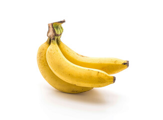 Three Fresh Ripe Bananas on White Background © keavuth