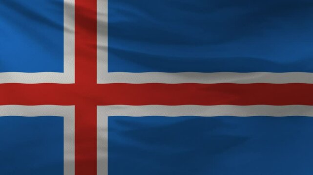 Iceland Flag Animation 4K