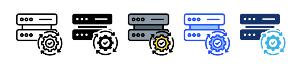 Data Sync Icon Set With Multiple Style Collection