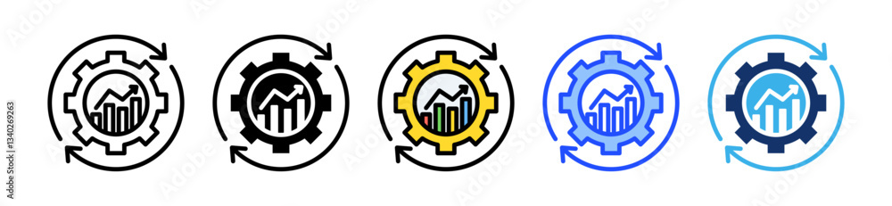 Poster benefit icon set with multiple style collection