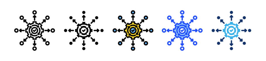 Distribution Icon Set With Multiple Style Collection