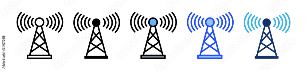 Poster 5g icon set with multiple style collection