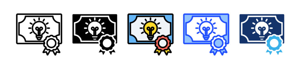 Patents Icon Set With Multiple Style Collection