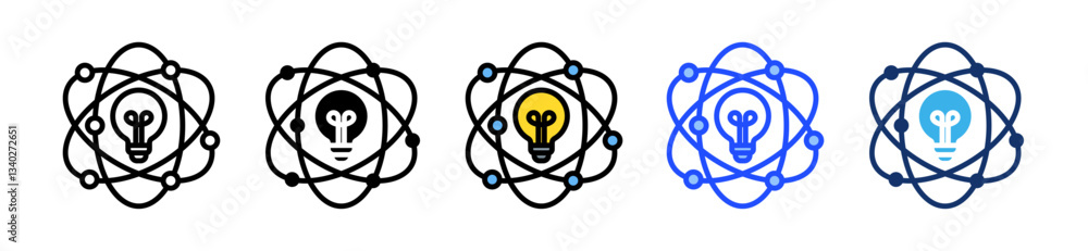 Poster science icon set with multiple style collection