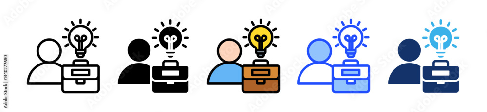 Poster business icon set with multiple style collection