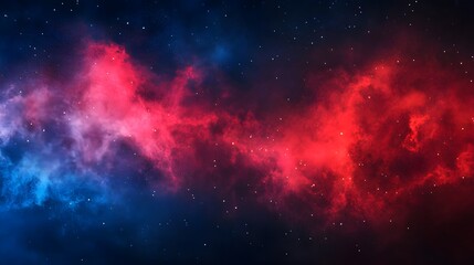 Fototapeta premium Cosmic Nebula Red and Blue Space Background