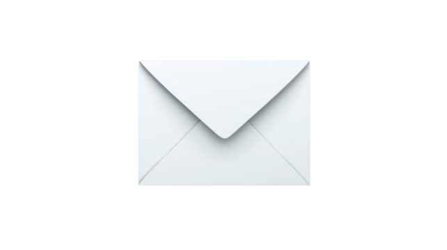 Realistic white closed envelope on transparent background