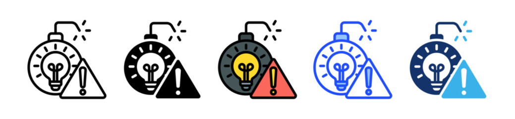 Disruptive Icon Set With Multiple Style Collection