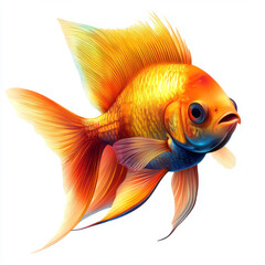 gold fish isolated on white