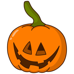 Halloween Pumpkin Face Character with Spooky Cartoon Design. Vector Illustration.