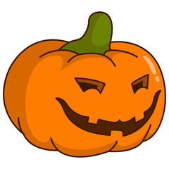 Halloween Pumpkin Face Character with Spooky Cartoon Design. Vector Illustration.