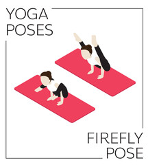 Yoga Pose Firefly Isometric Vector Set