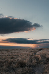 Golden Sunset Over Remote Desert Trail – Idaho Wilderness