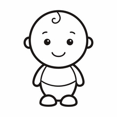 cute baby on white background 