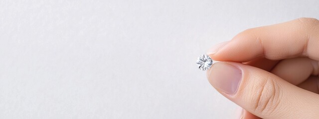 Close-Up View of a Hand Holding a Decorative Silver Ornament