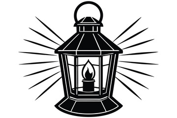 Isolated antique metal cage lantern, an old oil lamp's retro light