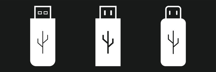 usb icon Vector illustration in black