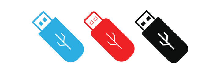 Usb drive icon. Vector usb flash drive vector icon. Usb icon set. Flash disk sign and symbol. Eps 10.