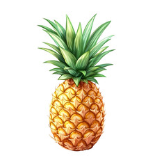 Fototapeta premium pineapple isolated on white background, clipping path, full depth of field Transparent PNG,