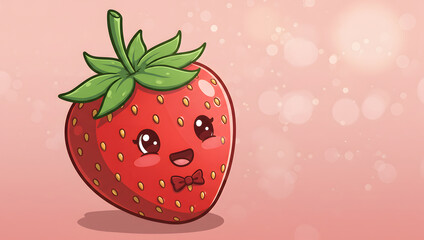 Obraz premium Fresh Strawberry Character