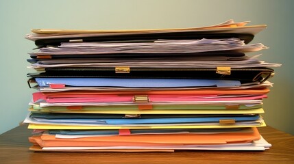 A neatly organized stack of papers with colored tabs, illustrating perfect organizational precision in a professional setting