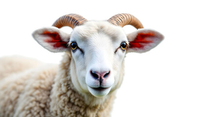 Obraz premium A sheep stands against a transparent backdrop, emphasizing the importance of sacrifice in Eid al-Adha